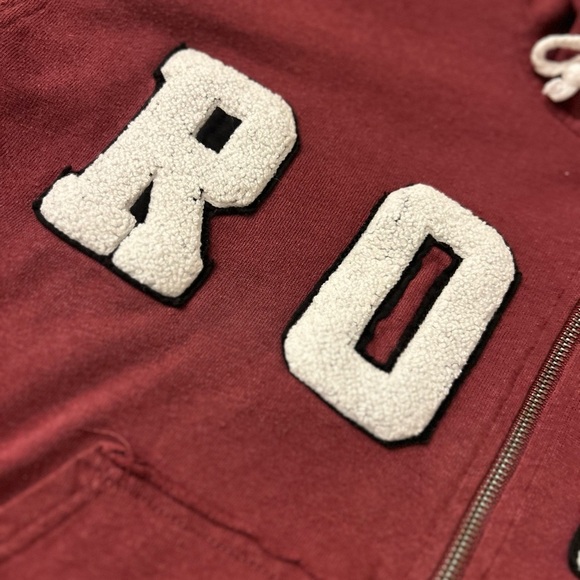 Roxy Deep Red Logo Hoodie with Zipper pockets Size M - Picture 4 of 9